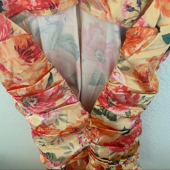 For Love & Lemons Versilla Floral Satin Hi-Lo Dress XS NWT - Picture 11 of 16